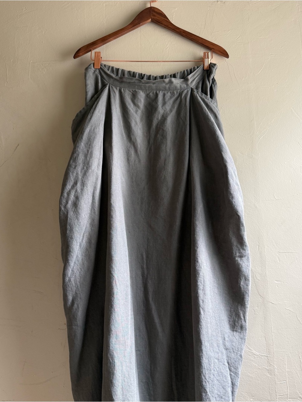 Relaxed Maxi Linen Skirt in Slate Gray